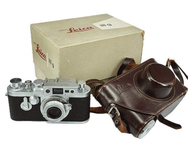 Leica IIIg with 5cm f3.5 Elmar and case and box