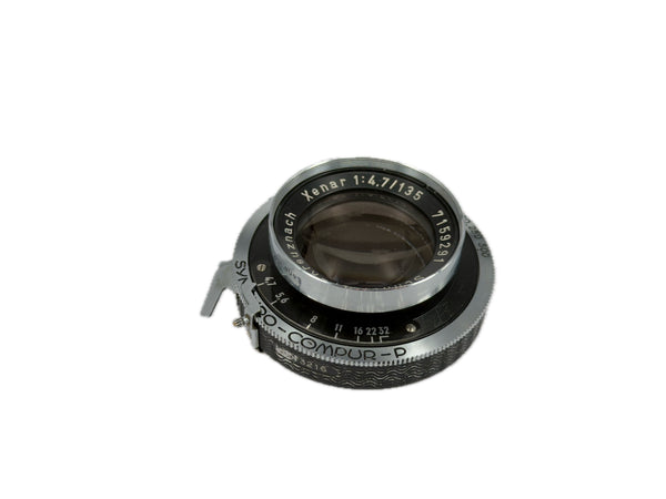 Schneider 135mm f4.7 Xenar in Syncro-Compur-P shutter - serviced August 2026