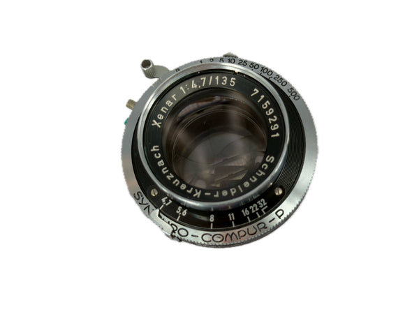 Schneider 135mm f4.7 Xenar in Syncro-Compur-P shutter - serviced August 2026