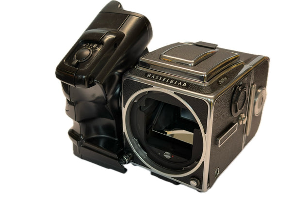 Hasselblad 503CW Chrome (10243) with E12 film back (30244) and Winder CW (44105)