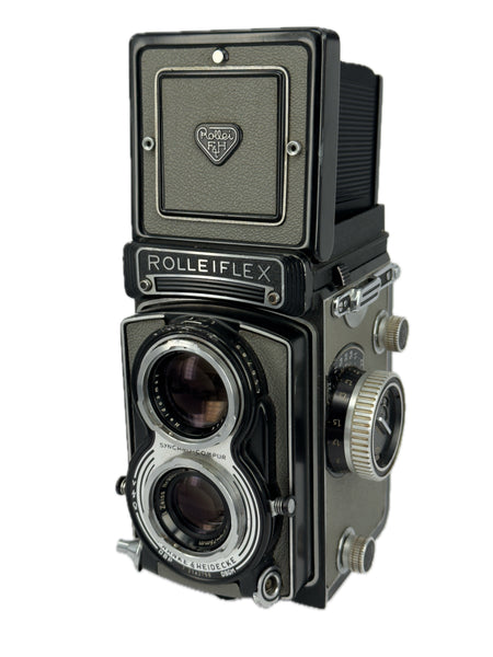 Rolleiflex T 75mm with f3.5 Zeiss Tessar and 645 insert and case