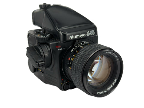 Mamiya 645 Pro TL with AE Prism Finder and film back - test shot May 2026