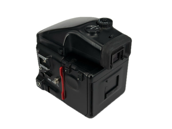 Mamiya 645 Pro TL with AE Prism Finder and film back - test shot May 2026