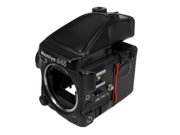 Mamiya 645 Pro TL with AE Prism Finder and film back - test shot May 2026