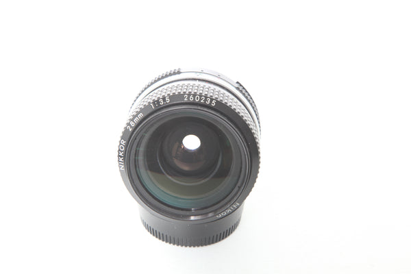 Nikon 28mm f3.5 Nikkor AI-s with hood HN-2