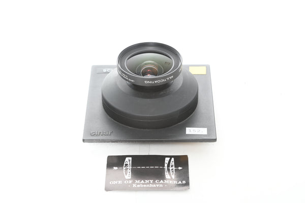 Schneider 90mm f8 Super-Angulon on Sinar board