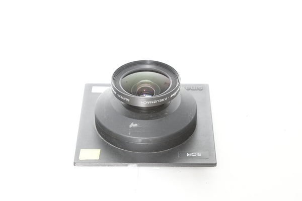 Schneider 90mm f8 Super-Angulon on Sinar board