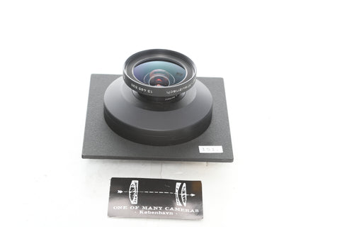 Schneider 90mm f8 Super-Angulon on Sinar board