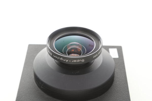 Schneider 90mm f8 Super-Angulon on Sinar board