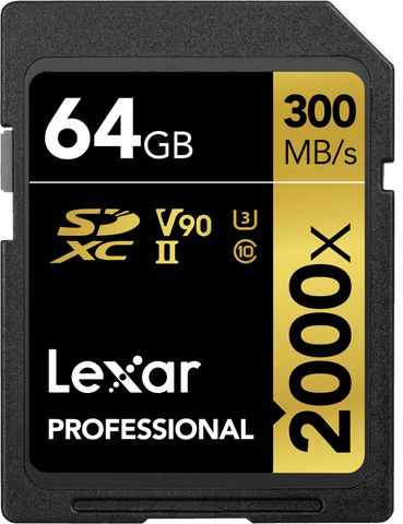 Lexar Pro 2000X SDHC/SDXC UHS-II U3(V90) R300/W260 64GB